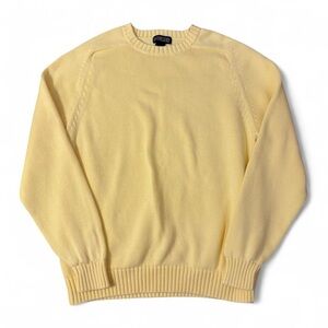 Lands’ End butter yellow 100% cotton crew neck sweater